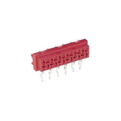 TE 7-215460-6 Micro-match Female PCB Mount Right Angle Through Hole Tin 2x3P Red