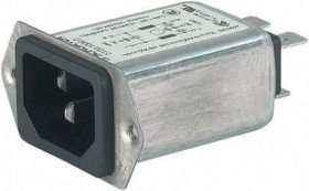 Gniazdo IEC z filtremNone 10A C14 Schurter Montaż na panelu