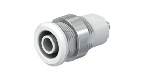 Gniazdo bananowe Gniazdo Połączenie lutowane Biały 24A Staubli rozmiar 4 mm