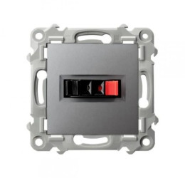 SZAFIR Gniazdo głośnikowe pojedyncze szary mat GG-1Z/m/70