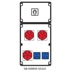 Rozdzielnica 0-1(16A) 3x5x16A 2x3x16A INA=16A IP54 SB-008605-S0110-54