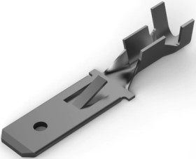 Faston plug, 6.3 x 0.8 mm, L 28.11 mm, uninsulated, straight, 0.82-2.08 mm², AWG 18-14, 42460-2