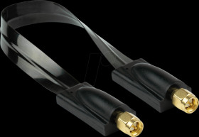 FD-S20MM Coaxial RF window feedthrough, SMA male / male, black, 0.2 m