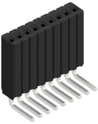 Socket header, 9 pole, pitch 1.27 mm, angled, 10027377