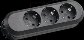 385.170 Steckdosenleiste, 3-fach, Typ F - CEE 7/3, schwarz