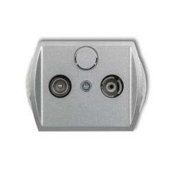 TREND Gniazdo antenowe RTV przelotowe 9dB srebrny metalik 7G9P