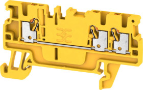 Through terminal block, push-in connection, 1.5 mm², 17.5 A, 6 kV, yellow, 2534520000