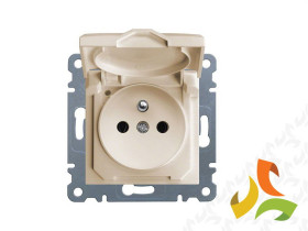 LUMINA Gniazdo pojedyncze z uziemieniem z pokrywą kremowe WL1121 HAGER