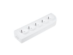 Gniazdo przedłużacza x 5 z uziemieniem białe GN-50