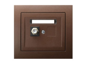 KIER Gniazdo antenowe typu "F" pojedyncze brązowy metalik GPA-1WF/52 OSPEL