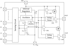 3-series to 7-series cell Li-ion battery, internal delay timer, voltage and temperature protector