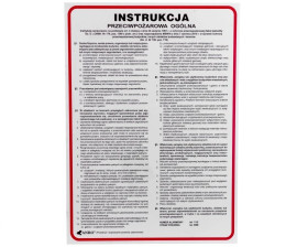 Tabliczka ostrzegawcza PCV /Instrukcja przeciwpożarowa ogólna/ IP02/P