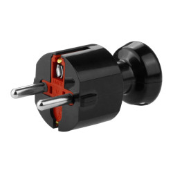 Wtyczka prosta 2P+Z Schuko. czarna WT-40 (CZ)