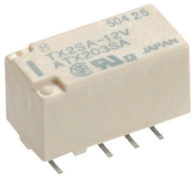 Przekaźnik sygnału, 12V dc, 2 A, DPDT, 2-polowy, montaż SMD, Panasonic G6K