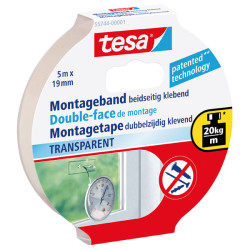 tesa&#xAE; 55744 Double Sided Tape Transparent 19mm x 5m