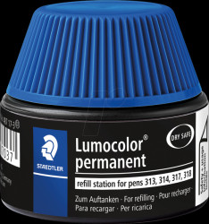 487 17-3 Refill station, Lumocolor permanent universal pens, blue
