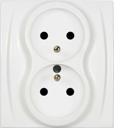 Gniazdo podwójne z uziemieniem 2x2P+Z