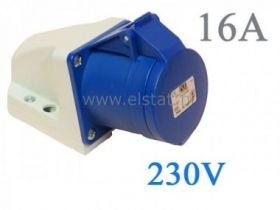 Gniazdo stałe 3P 16A 230V niebieski IP44 113-6K