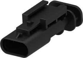 Plug, unequipped, 3 pole, straight, 1 row, black, 1-1703494-1