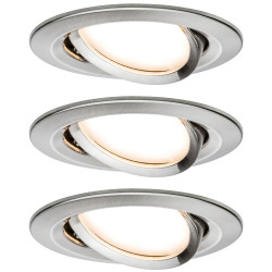 Paulmann 93483 Nova Flush Mount Light 3-Piece Set 6W LED Brushed Iron