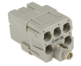 Wkładka złącza dużej mocy 5-pinowe HARTING 16A Żeński Połączenie zagniatane Proste