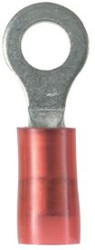 Insulated ring cable lug, 0.5-1.5 mm², AWG 22 to 18, 4.3 mm, red, PN18-8R-M