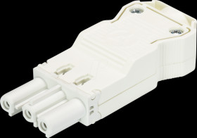 92.931.5053.0 Socket, 3-pin, white, screw connection