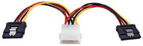Power cable, SATA plug, 4 pole to SATA plug, 15 pole, 0.15 m, red/black/yellow, K5345.015
