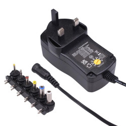 2.25A Variable Voltage 3-12V Plugtop Power Supply 3-Pin UK 27W