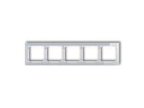 DECO Ramka 5 pięciokrotna uniwersalna - efekt szkła (ramka: szara: spód: biały) szary 15-0-DRS-5 KARLIK