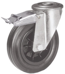 Koło samonastawne średnica kabla 80mm Otwór na śrubę LAG 50kg wysokość całkowita 106mm