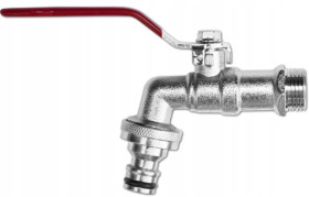 Kran kulowy mosiężny 3/4" GZ 1" z nyplem do szybkozłącza Bradas GKK0434