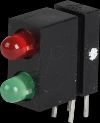 18018233 LED module, green/red, 3 mm, 3 mcd, 60°