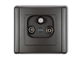 FLEXI Gniazdo antenowe RTV-SAT końcowe multimedialne (Internet) grafitowy 11FGM KARLIK