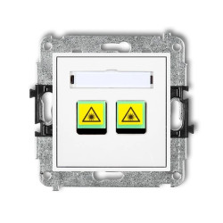 MINI Mechanizm gniazda światłowodowego/optycznego podwójnego biały MGOP-2