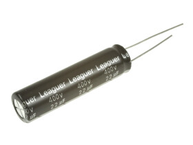 Kondensator; elektrolityczny; 22uF; 400V; RXZ; RTXZ2G220M1040; fi 10x40mm; 5mm; przewlekany (THT); luzem; Leaguer; RoHS