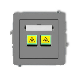 DECO Mechanizm gniazda światłowodowego/optycznego podwójnego szary mat 27DGOP-2