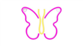 Neon Led Motyl Róż Nne03 Neolia
