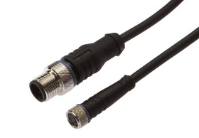 Złącze do samokonfekcjonowania M8 proste żeńskie M12 męskie proste 3-pinowe PUR 60V 3x0.34mm² IP67 VK150F84