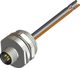 Przemysłowe złącza okrągłe 5-pinowe M12, panelowe Wtyczka, gniazdo RS PRO