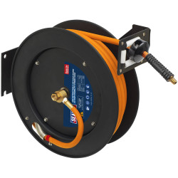 Sealey SA841HY 15m Retractable High-Vis Hybrid Air Hose with Metal Reel 10mm ID