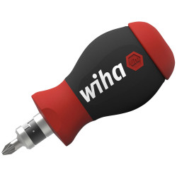 Wiha 43613 Magnetic SoftFinish&#xAE; Stubby Screwdriver with Bit Magazine