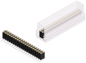 Socket header, 40 pole, pitch 2.54 mm, angled, 10026155