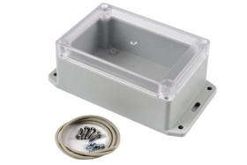 Obudowa ogólnego użytku Poliwęglan szerokość zew. 85 mm długość zew. 125 mm wys. zew. 55 mm Hammond IP65 Jasnoszary