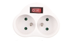 Rozgałęźnik Wtyczkowy 2-Gniazda Z/U Biały P0062