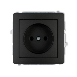 DECO Gniazdo pojedyncze b/u czarny mat 12DGP-1p