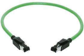 System cable, RJ11/RJ14 plug, straight to RJ11/RJ14 plug, straight, Cat 5, PVC, 1 m, green, 09473434033