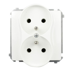 Gniazdo podwójne z/u białe BMGZ2M.01/11 Simon Basic Kontakt-Simon