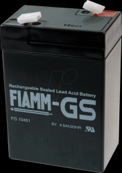 FG10451 Absorbent glass mat battery, 6 V, 4.5 Ah