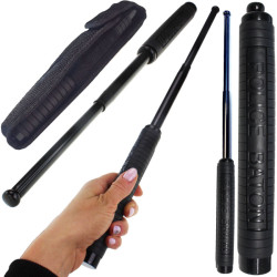 PAŁKA TELESKOPOWA OBRONNA STALOWA POLICYJNA DO SAMOOBRONY 50cm+ ETUI